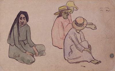 Studie van Tahitianen door Paul Gauguin